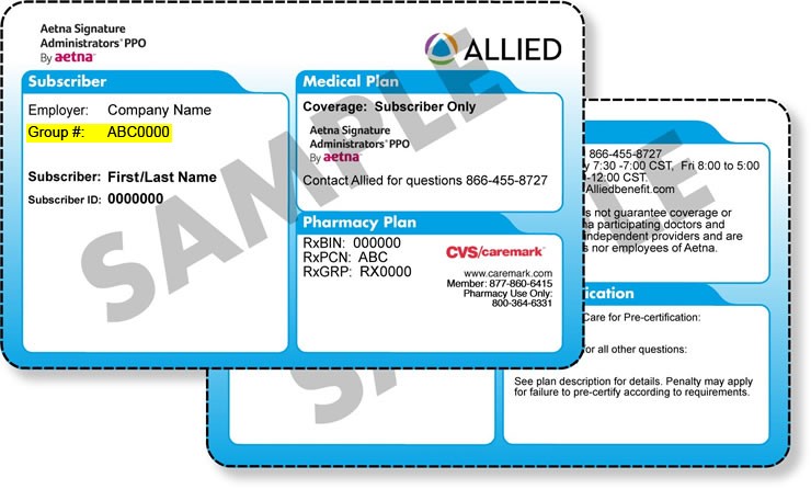 ID card front showing Group Number location